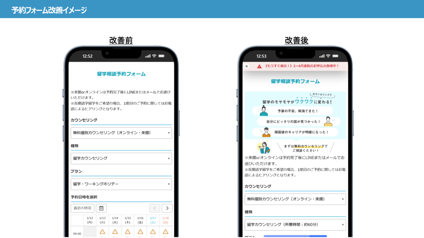 予約フォーム改善イメージ